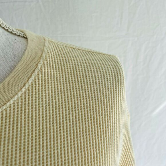 Forever 21 Ribbed Free Spirit Graphic Top Waffle Knit Taupe Faded Retro Size L - Picture 4 of 8